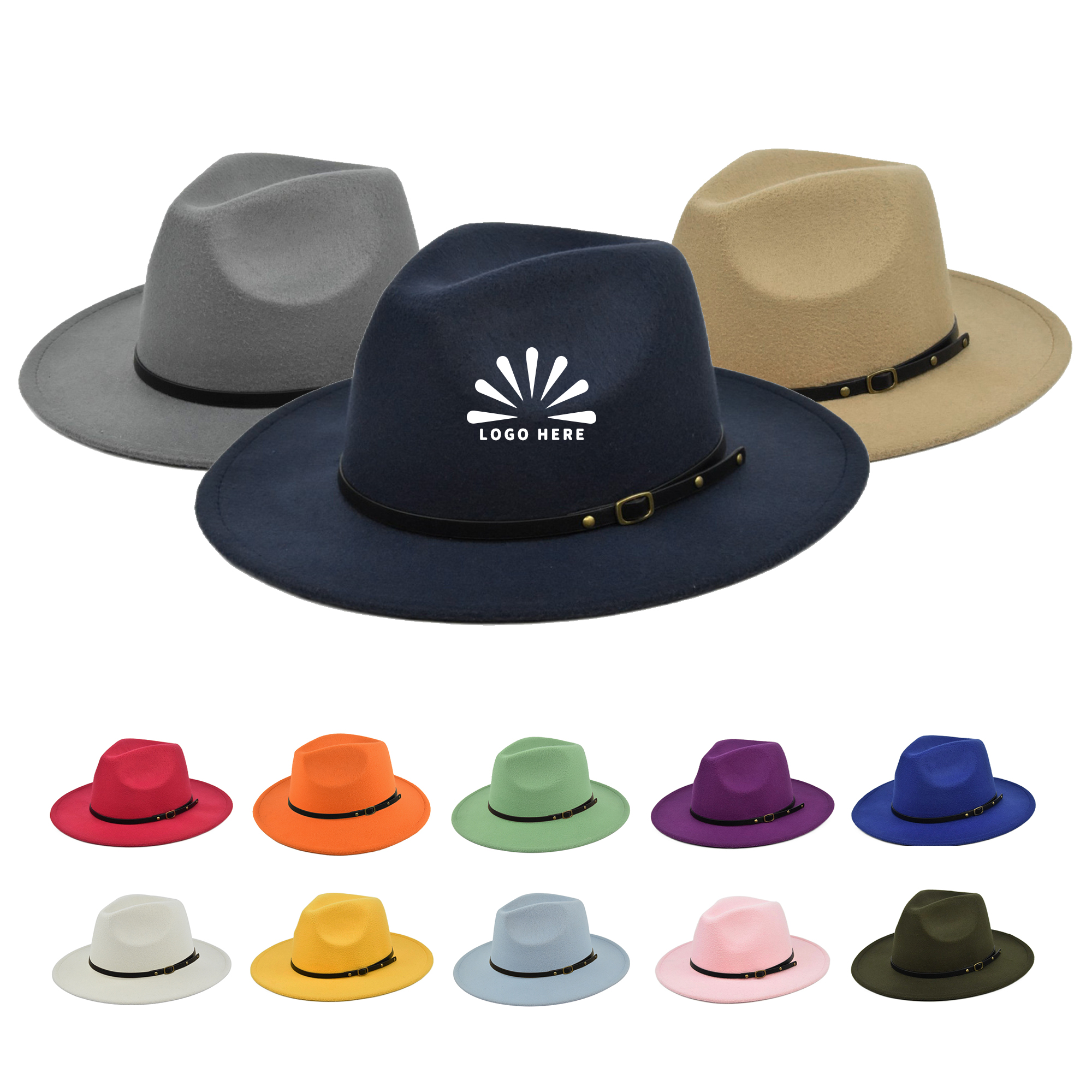 Felt Fedora Hat Woolen Vintage Wide Brim Gangster Trilby 2