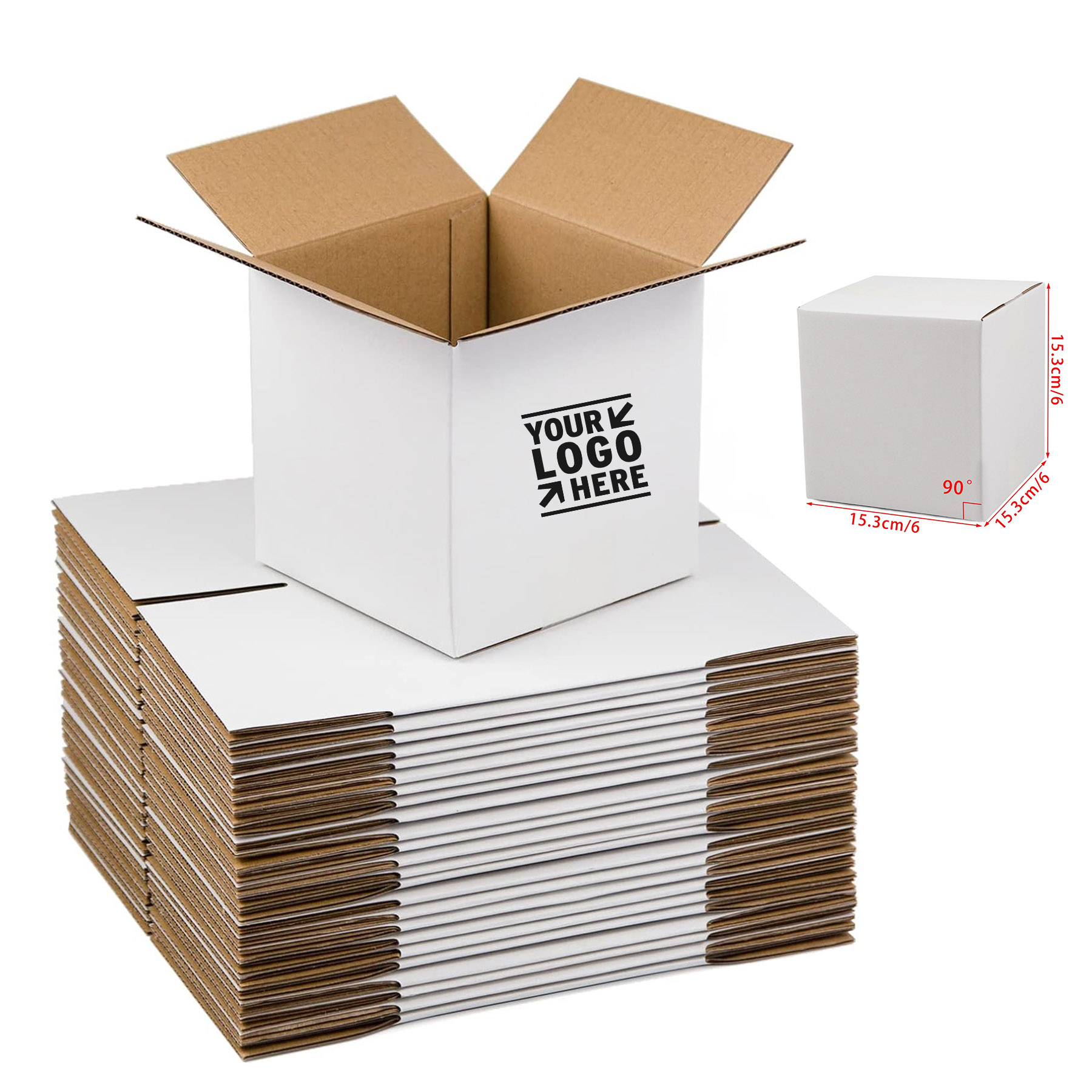 6x6x6 Inches Crush Resistant Small Corrugated Cardboard Shipping Box 2