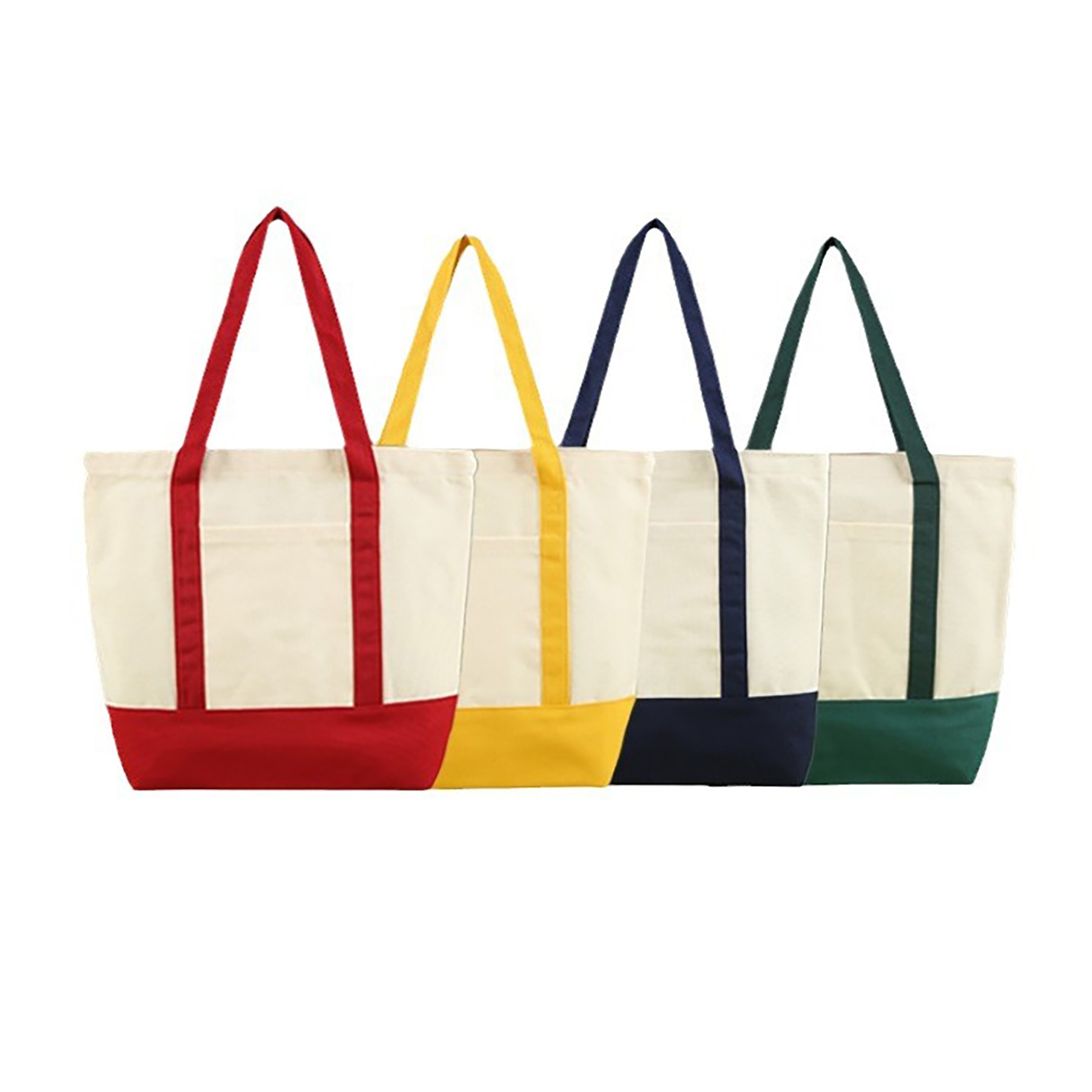 Cotton Canvas Boat Tote With Exterior Pocket, custom tote bag with logo imprint 2