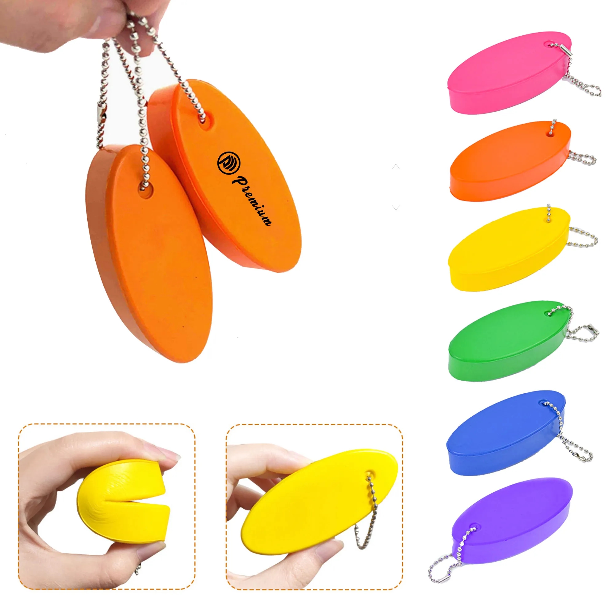 Customized Oval Foam Keychain