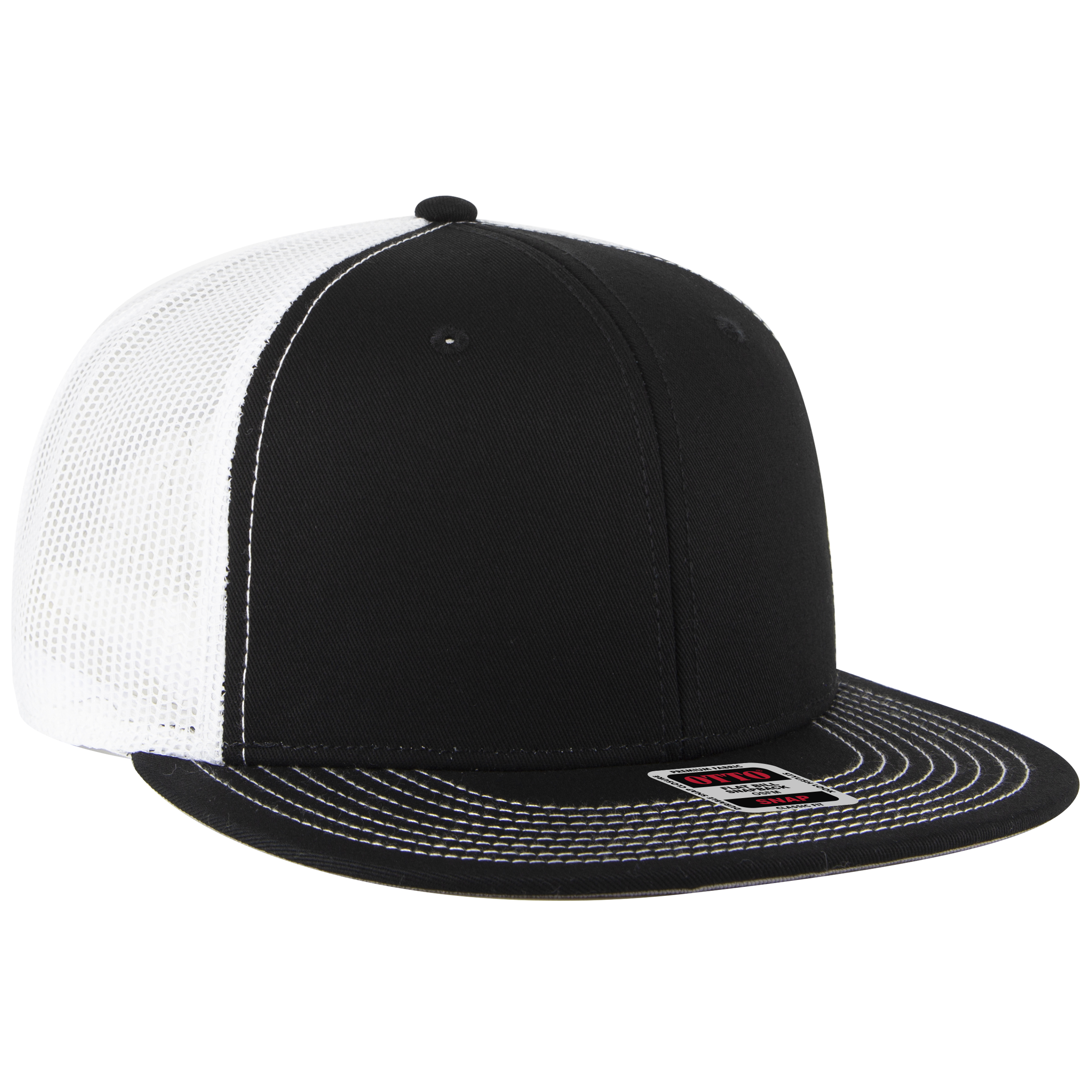 OTTO CAP® OTTO SNAP 6 Panel Pro Style Mesh Back Trucker Snapback Hat 55