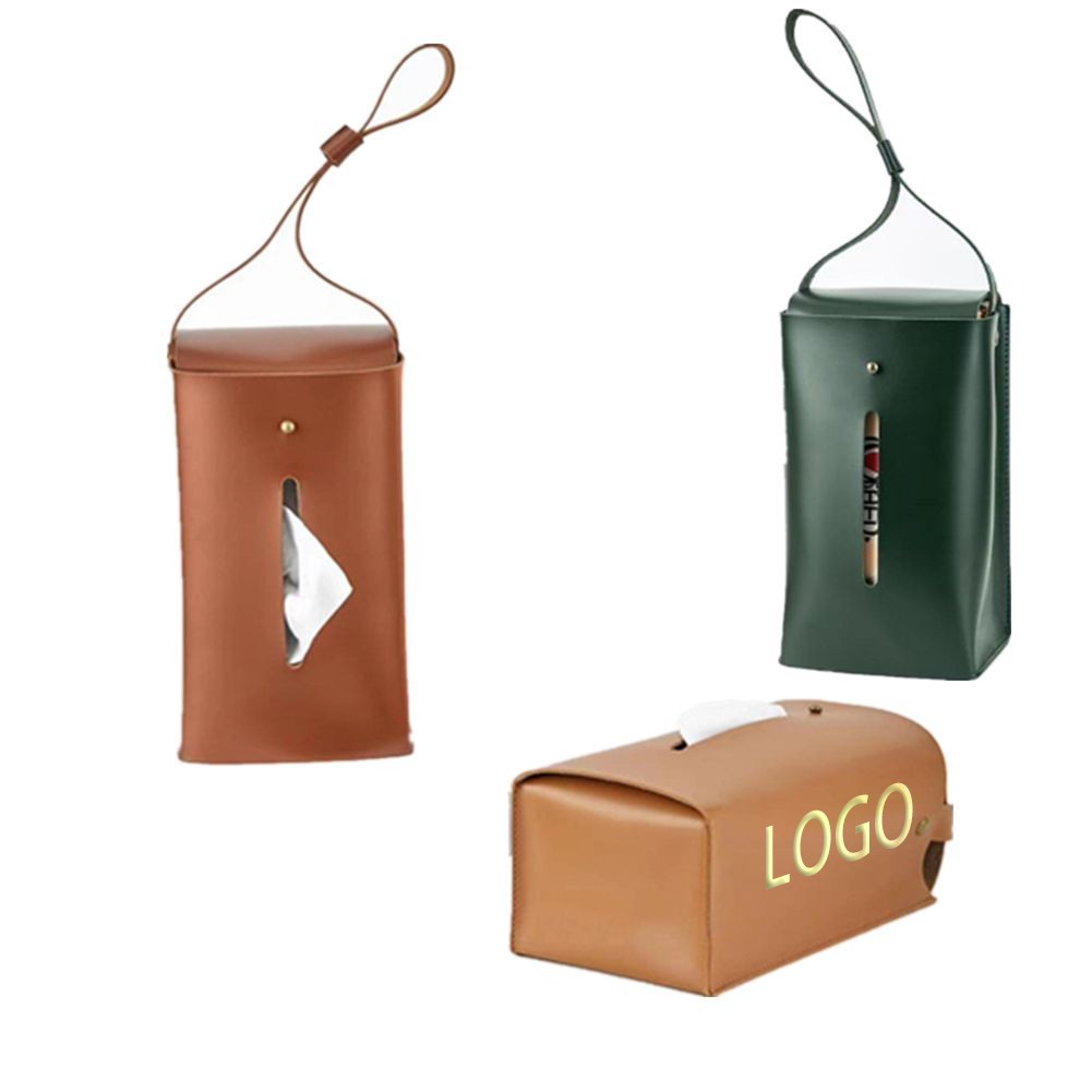 Rectangle Leather Tissue Box With Handle Car Accessory 3