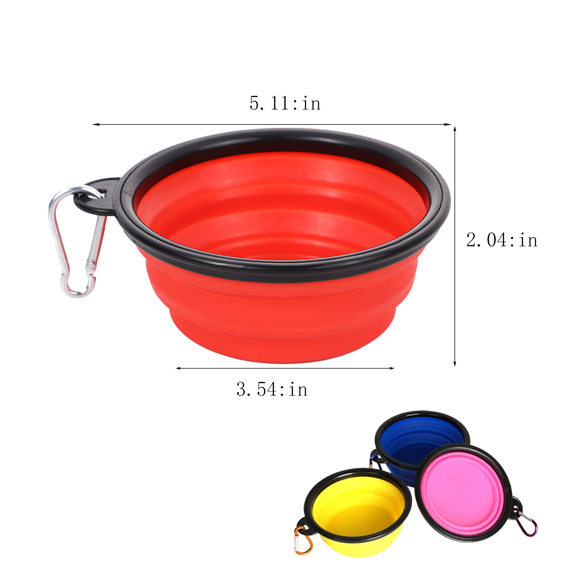 Portable TPE Pet Travel Bowl With Clip 4