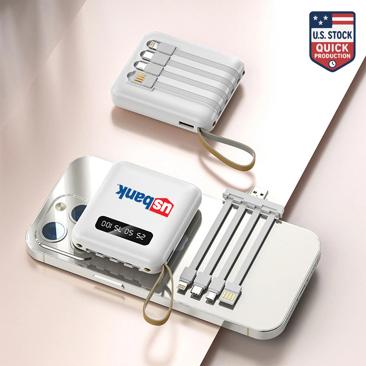 5000mAh Power Bank with Built-In Cables 2