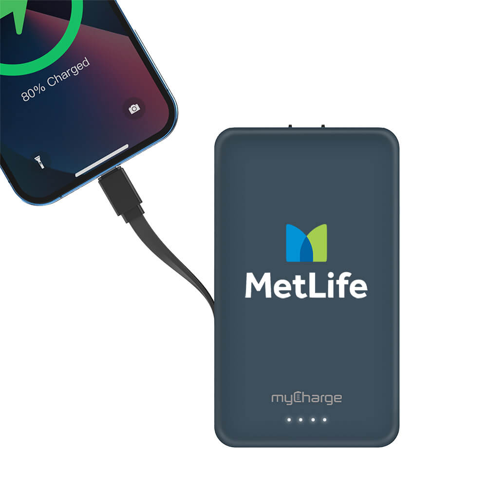 AMP Prong 10 000mAh Everything Built in Portable Charger Blue