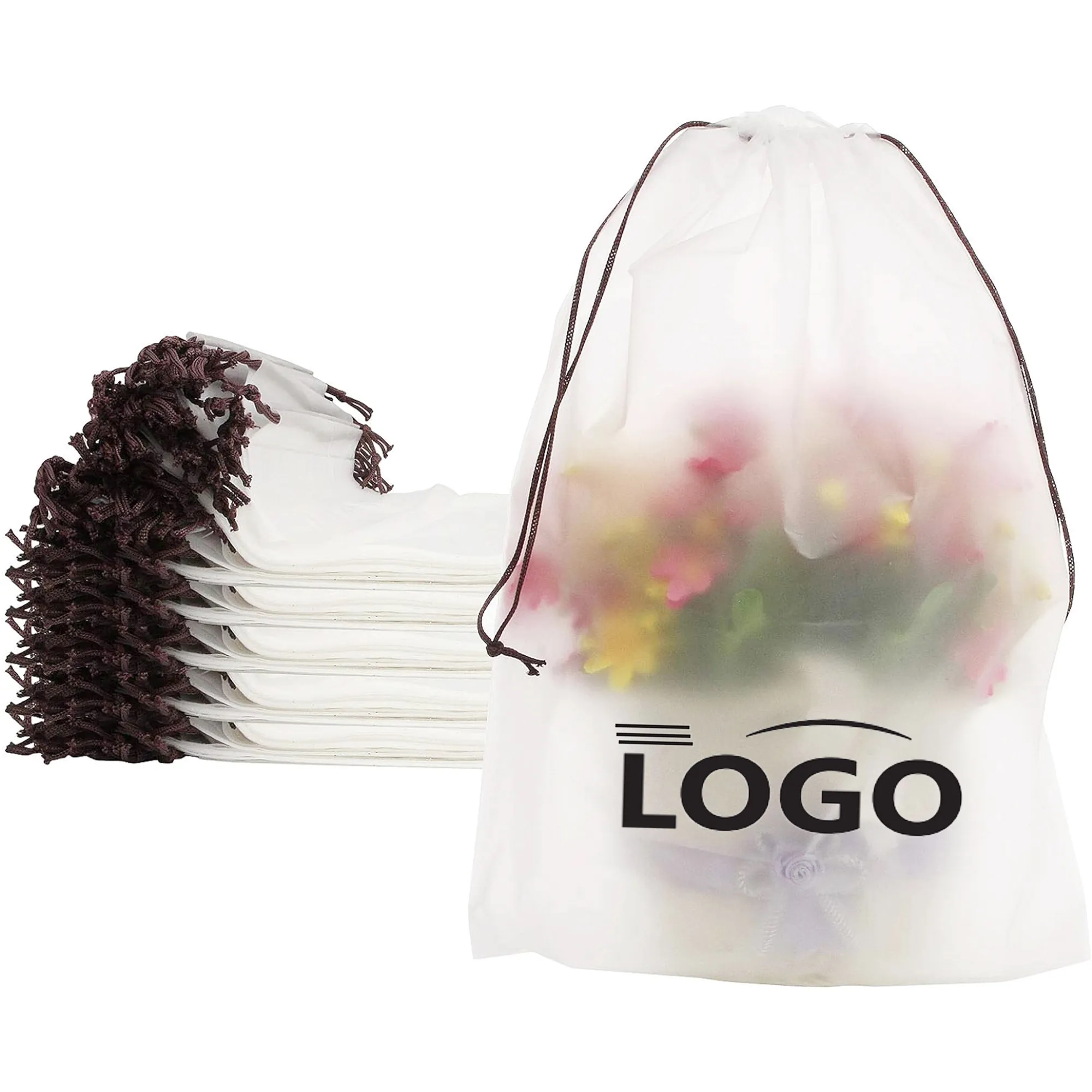 PEVA Clear Frosted Drawstring Storage Bag 2