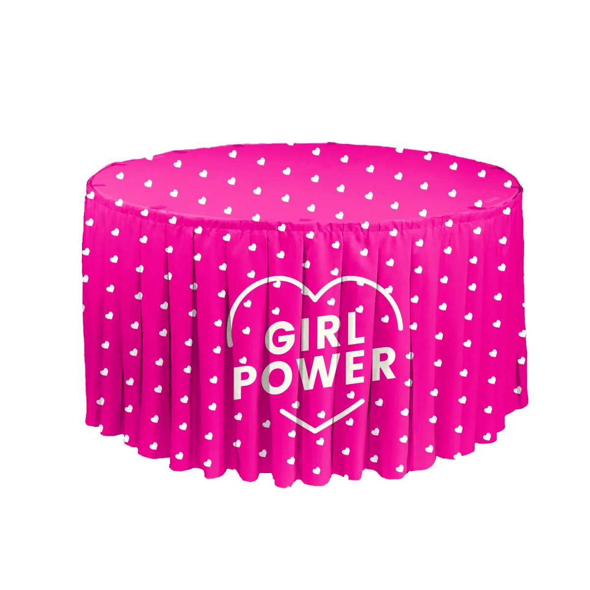 Custom Box Pleated Table Skirts - Screen Sublimation 1