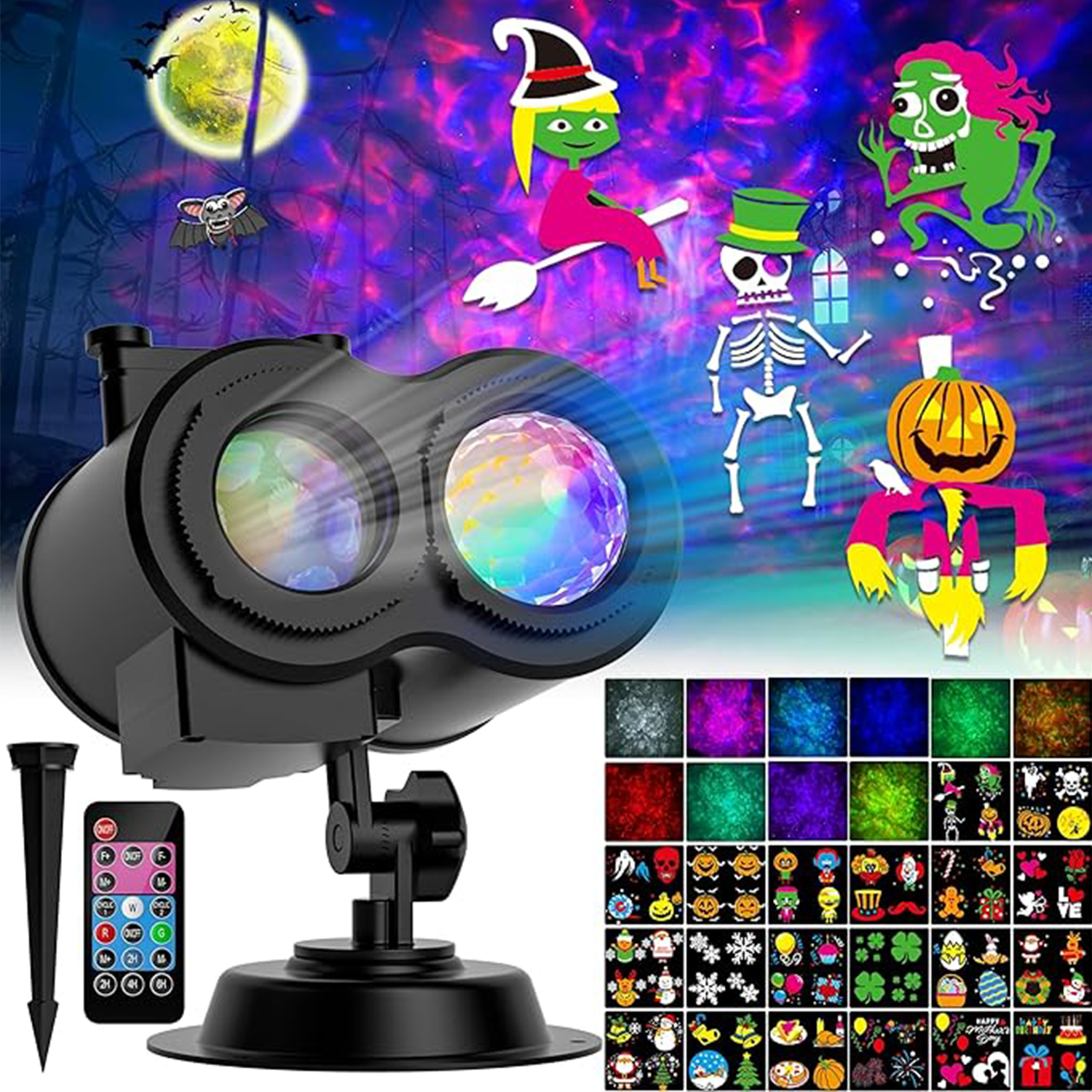Halloween Christmas remote control projection light 5