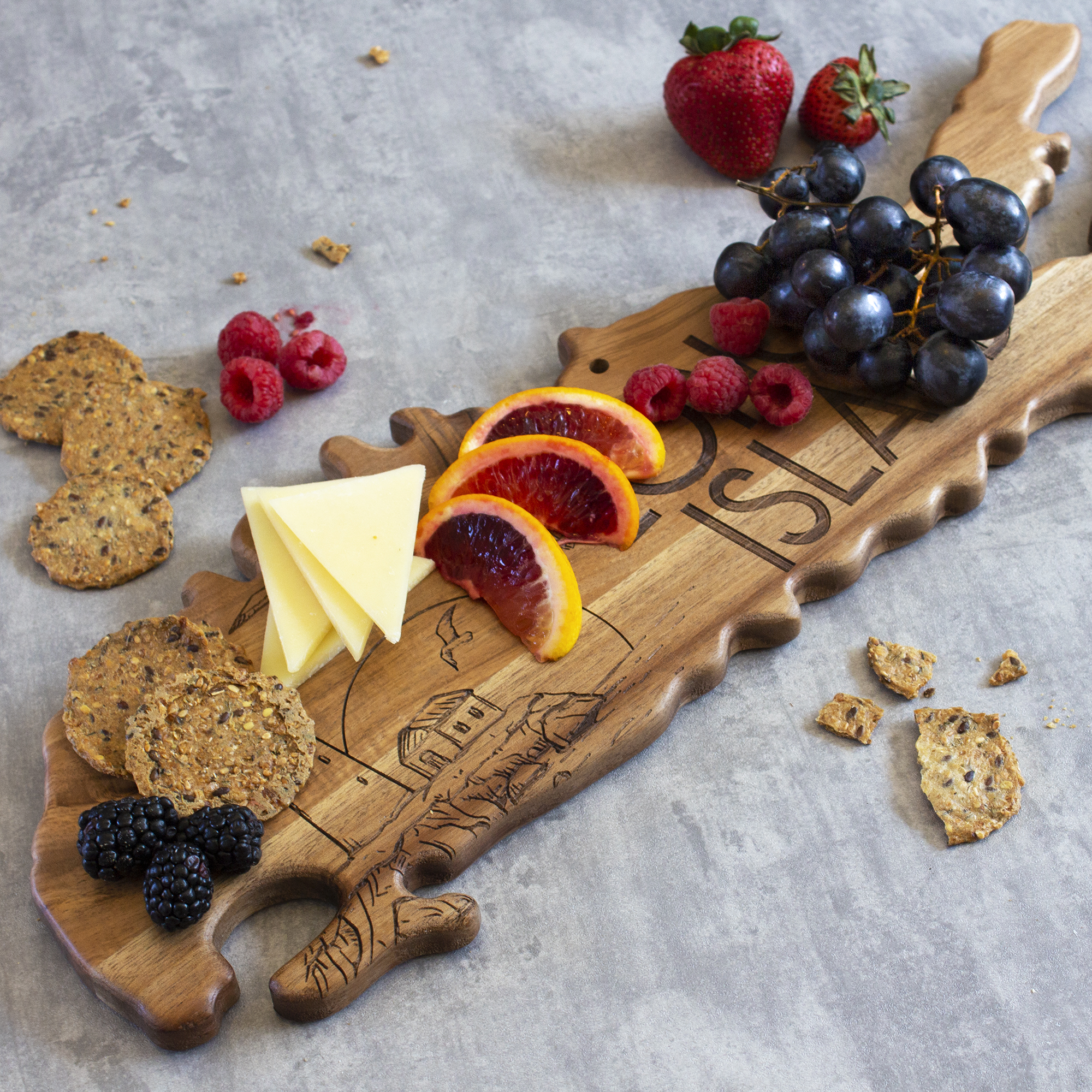 Rock & Branch® Origins Series Long Island State Shaped Wood Serving and Cutting Board 2