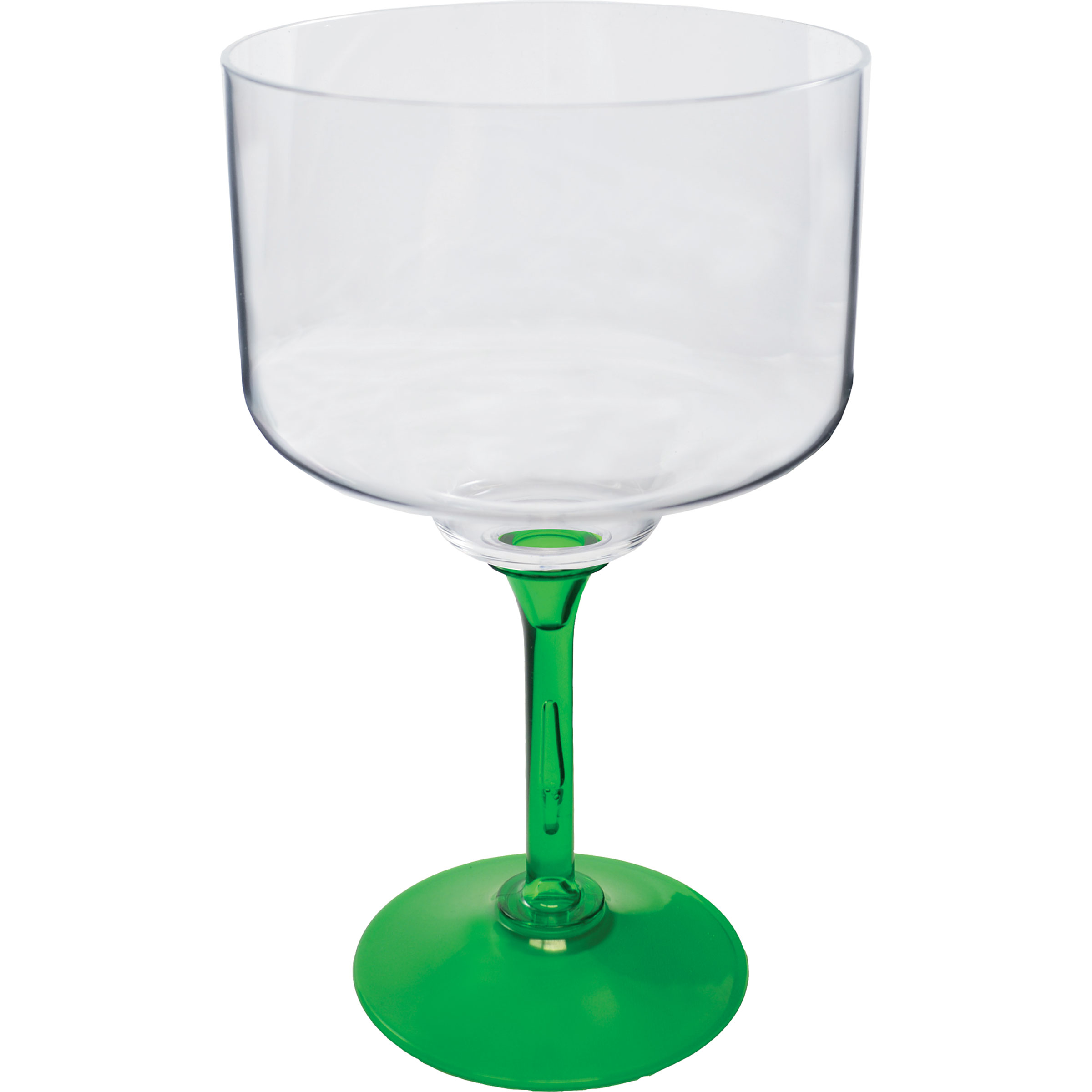 18oz Standard Stem Plastic Margarita Glass with Your Choice of Stem Color 12
