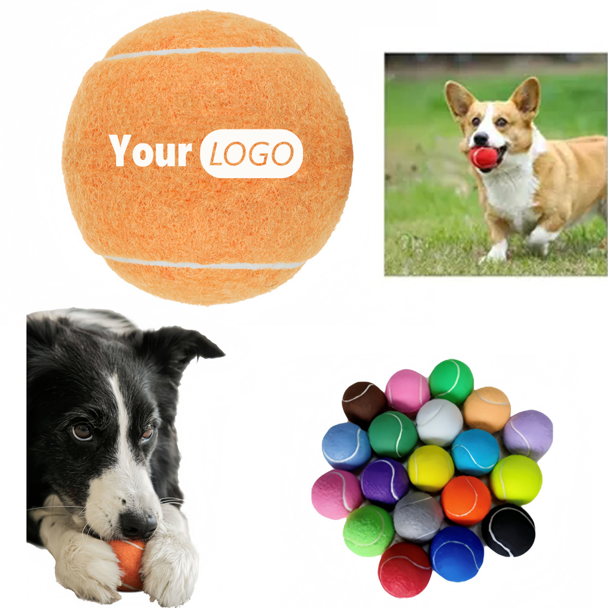 MOQ 100 for Pet Fetch Toy Tennis Ball Style 2