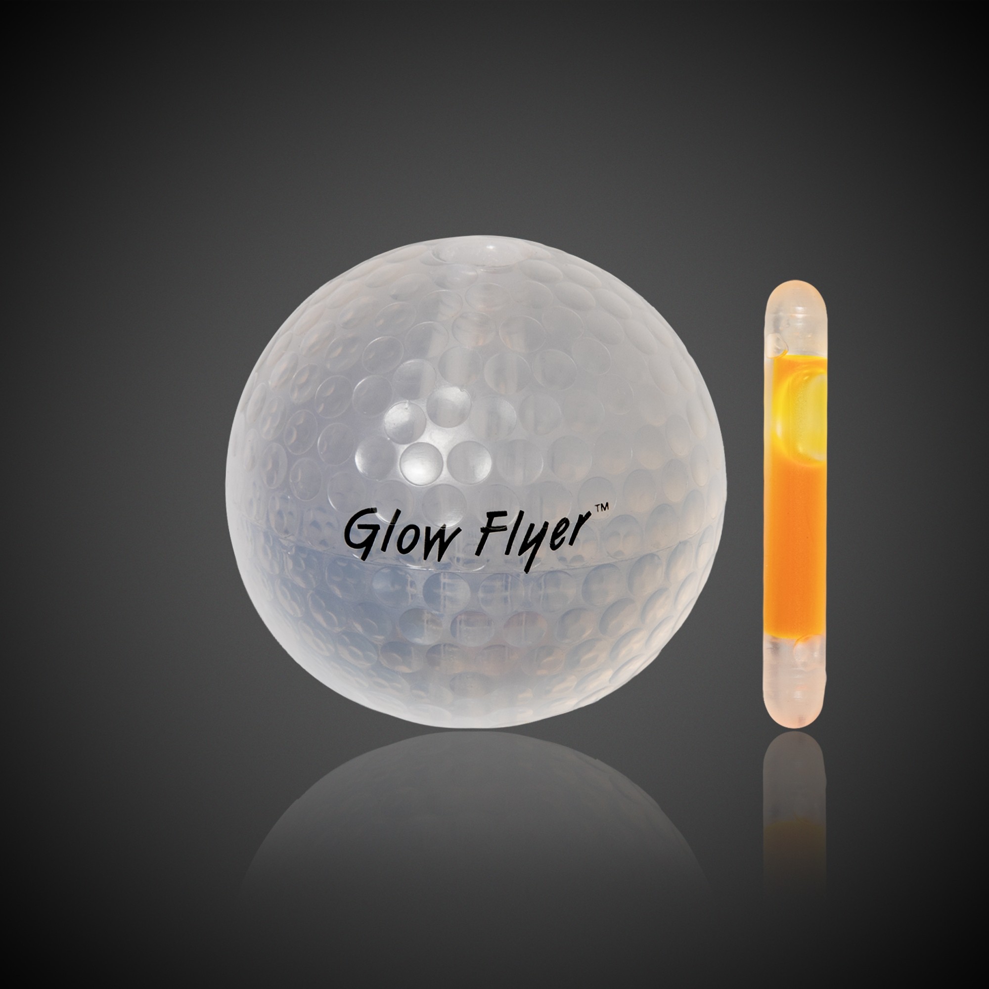ORANGE GLOW FLYER GOLF BALL (with a 1 1/2'' Jumbo Lightstick) 2