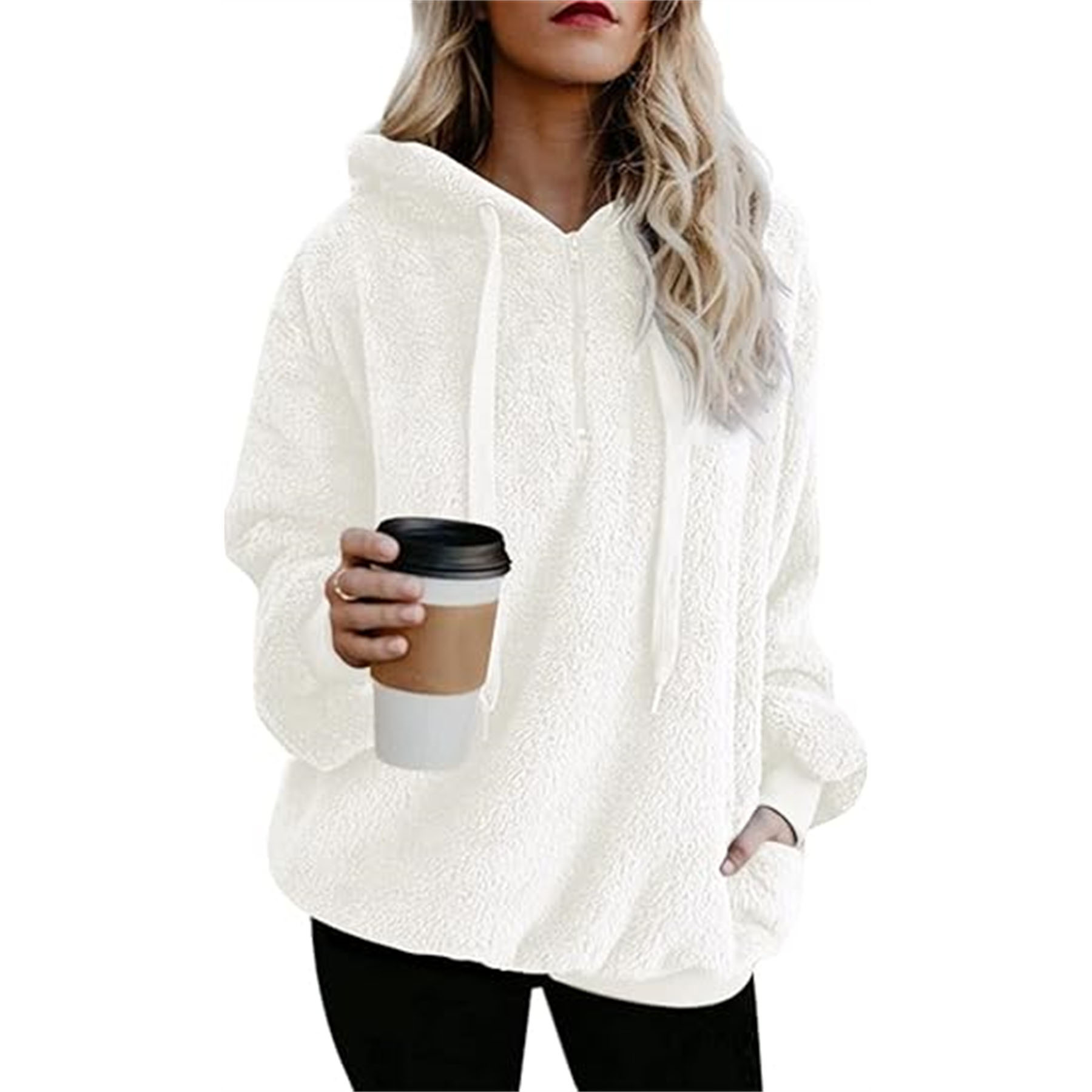 Women's Hoodies Sherpa Pullover Sweater 5