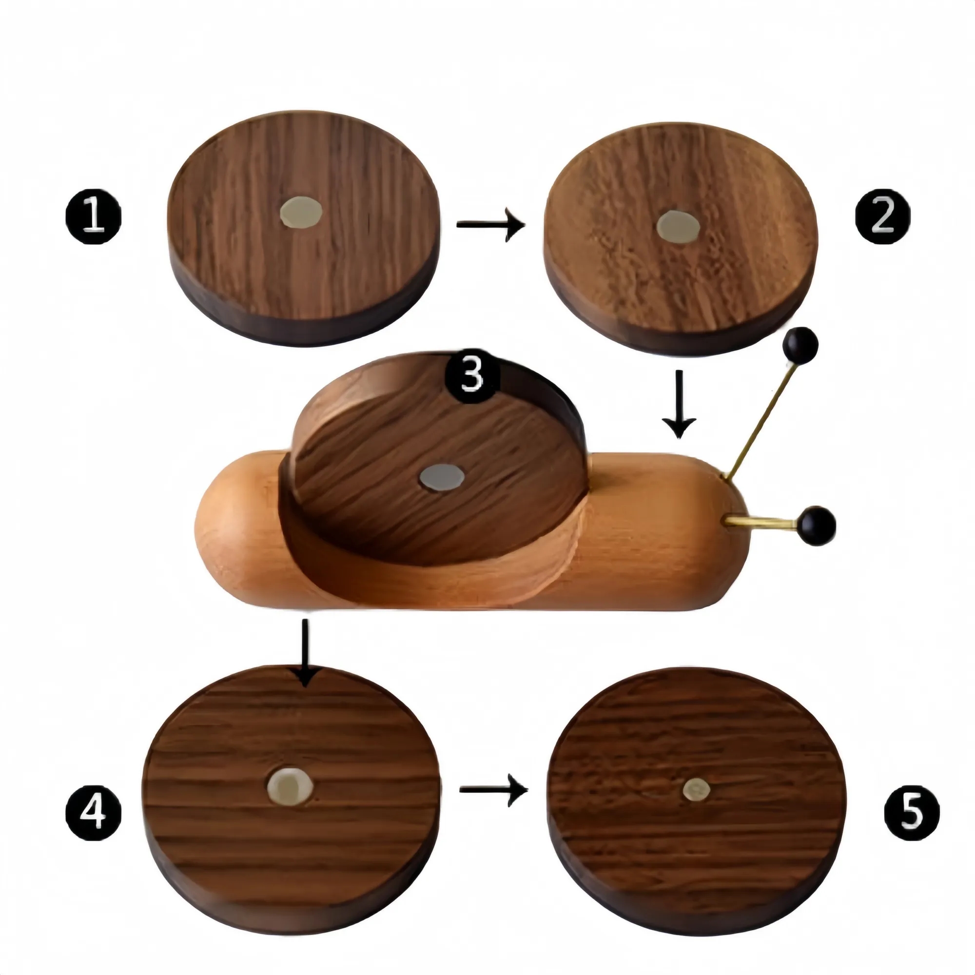 Wooden Snail Coaster Set 3