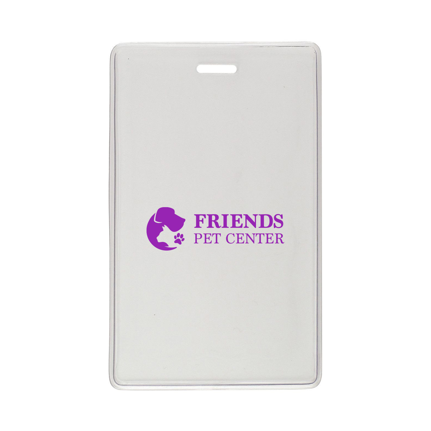 2.64" W x 4.50" H - Vertical Clear Vinyl Badge Holder (1 Color Imprint) 1