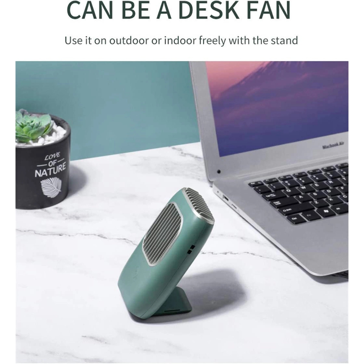 Custom Mini Silent Portable Rechargeable Hanging Neck Fan 4
