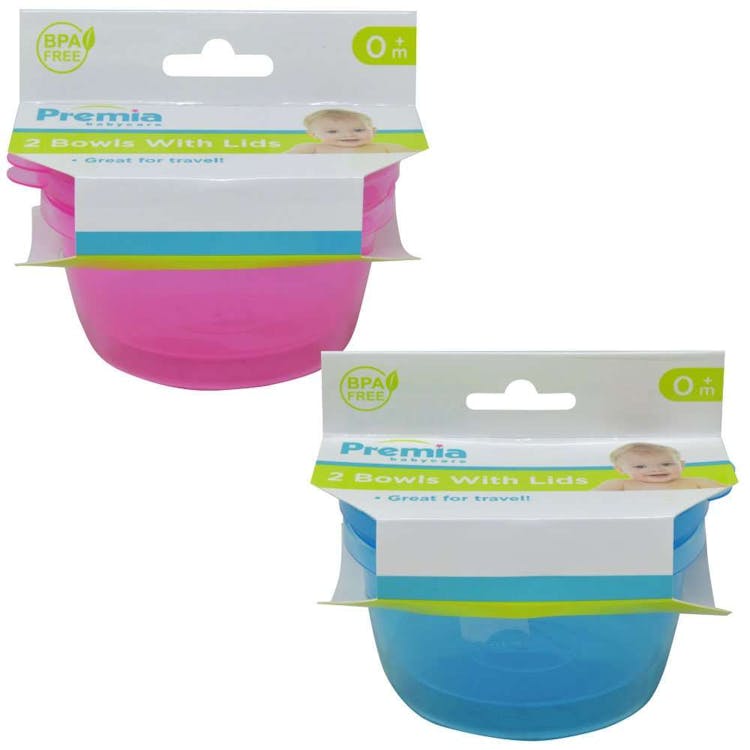 Premia Babycare Baby Bowls w/ Lid 2 Pack 2