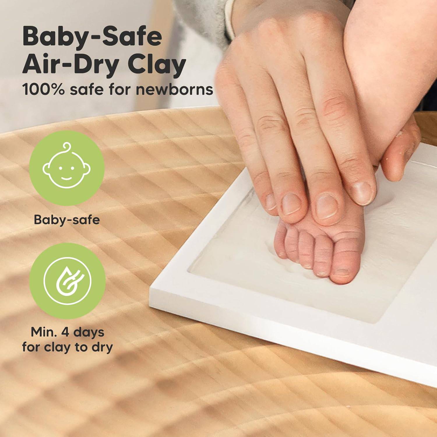 Baby Clay Handprint Footprint Keepsake Photo Frame Kit 6