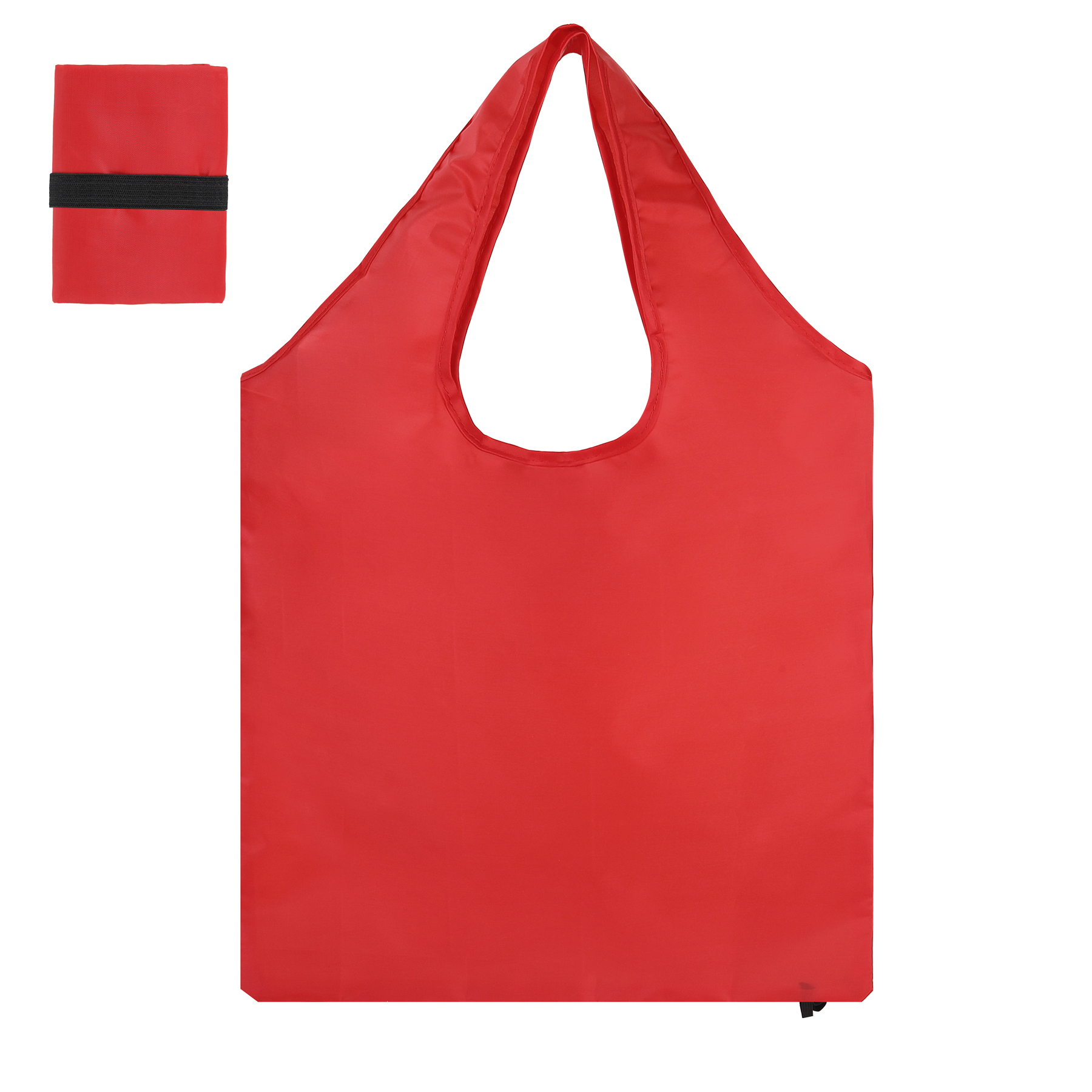 Reusable Folding Polyester Shopping Tote Bag With Elastic Strap 9