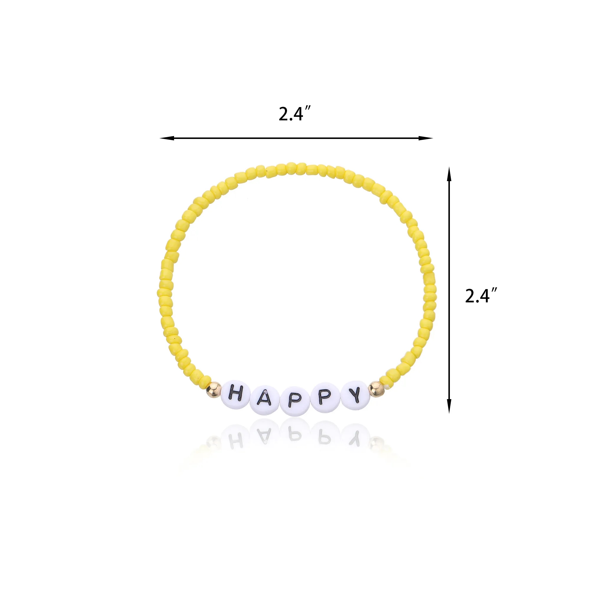 Letter Bead Fashion Bracelet Colorful Beaded Wristband 3
