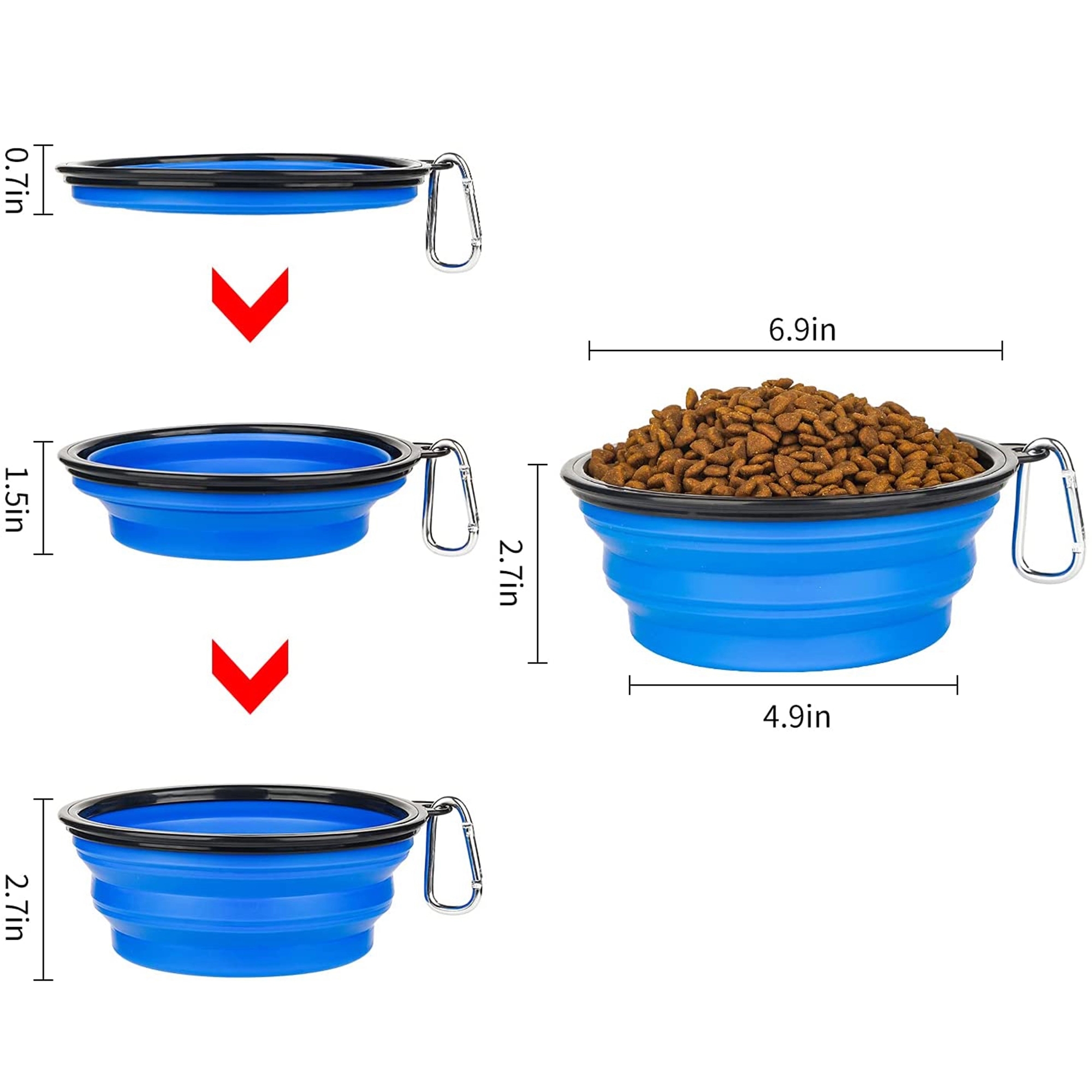 34 oz Collapsible Pet Bowl w/Carabiner 4