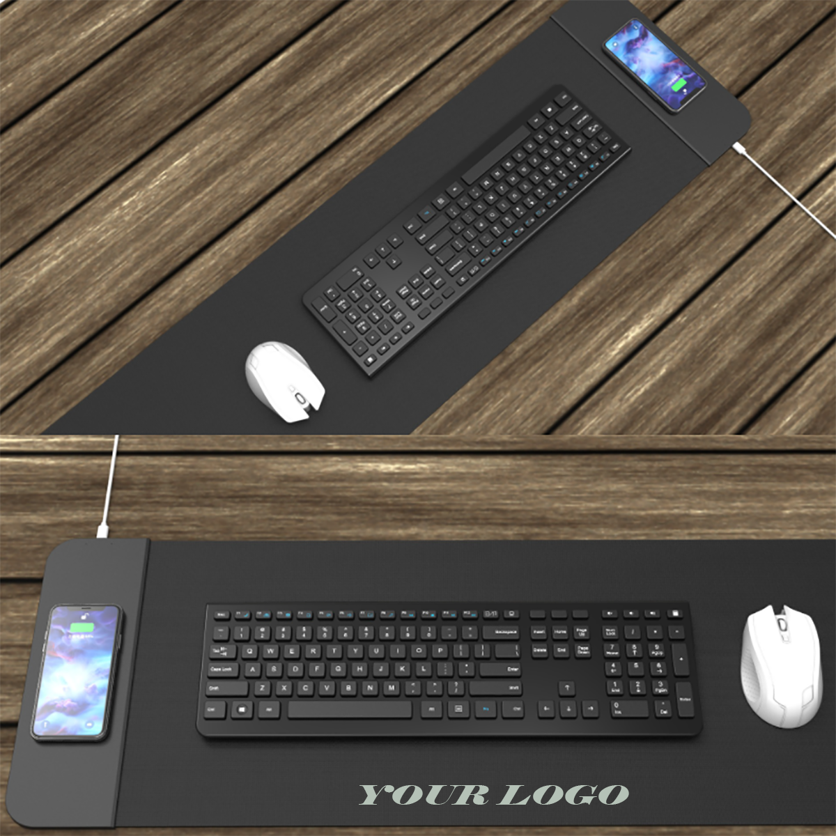 Desk Mouse Pad With 1OW Wireless Charger 3