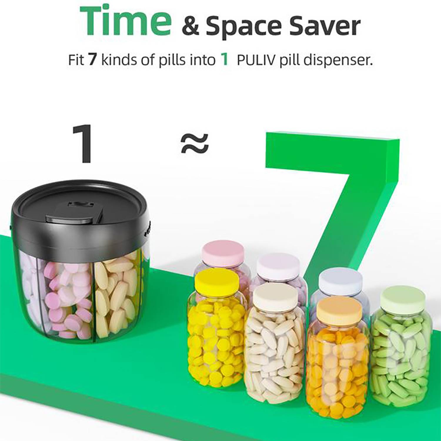 Multi Compartment Travel Portable Pill Dispenser 1