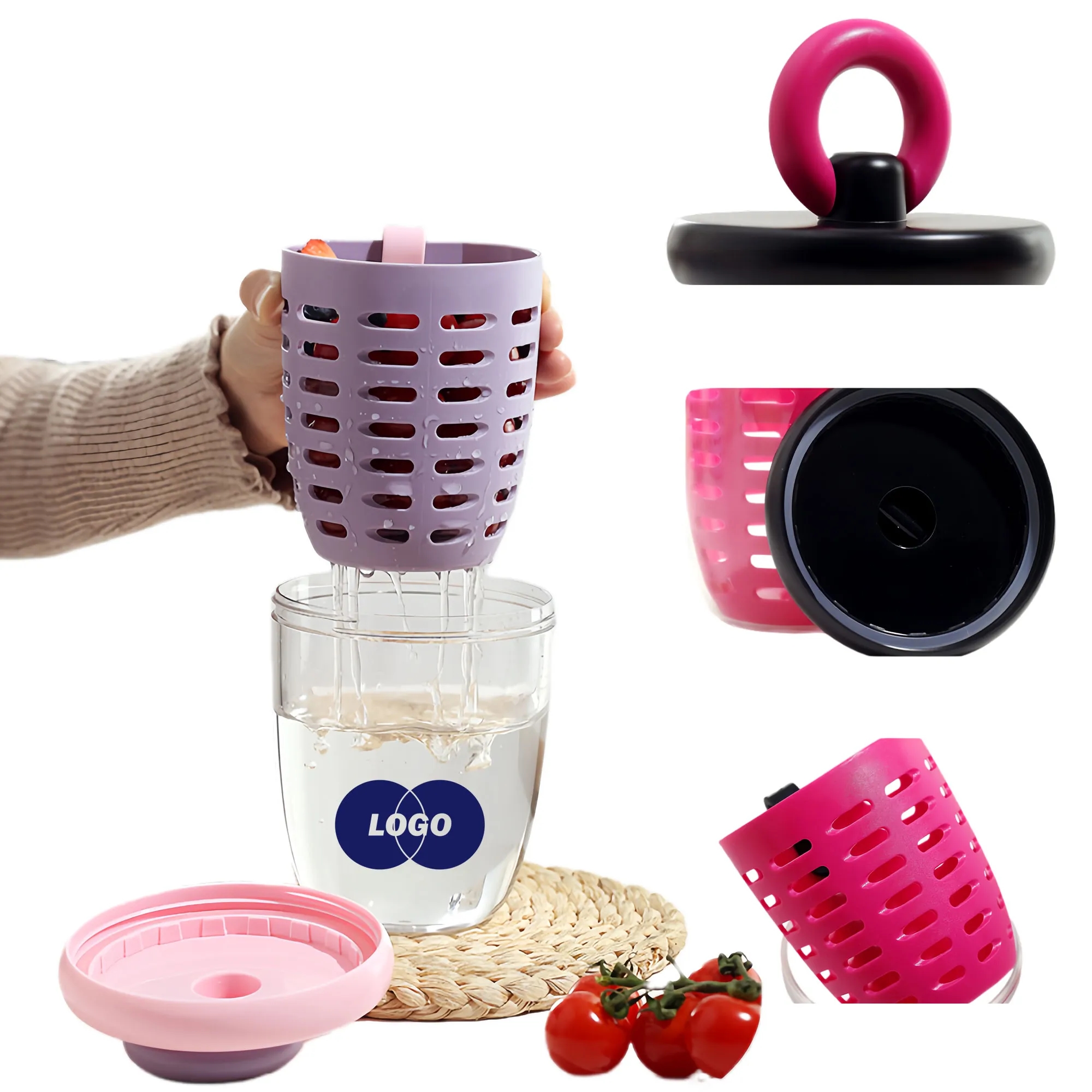 Elegant Double Layer Fruit Salad Cup With Fork Spoon 5