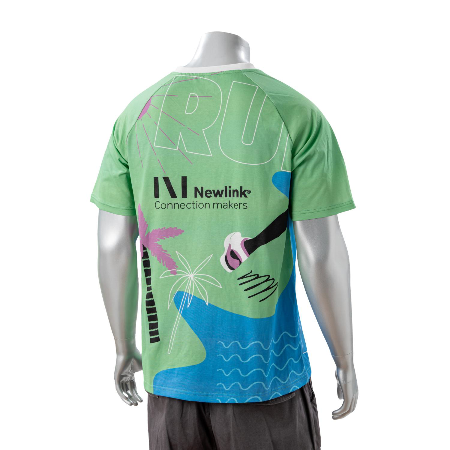 100% Cotton Full Color Pigmented Digital Print Men's Raglan V-Neck T-Shirt - 5.3 oz 3