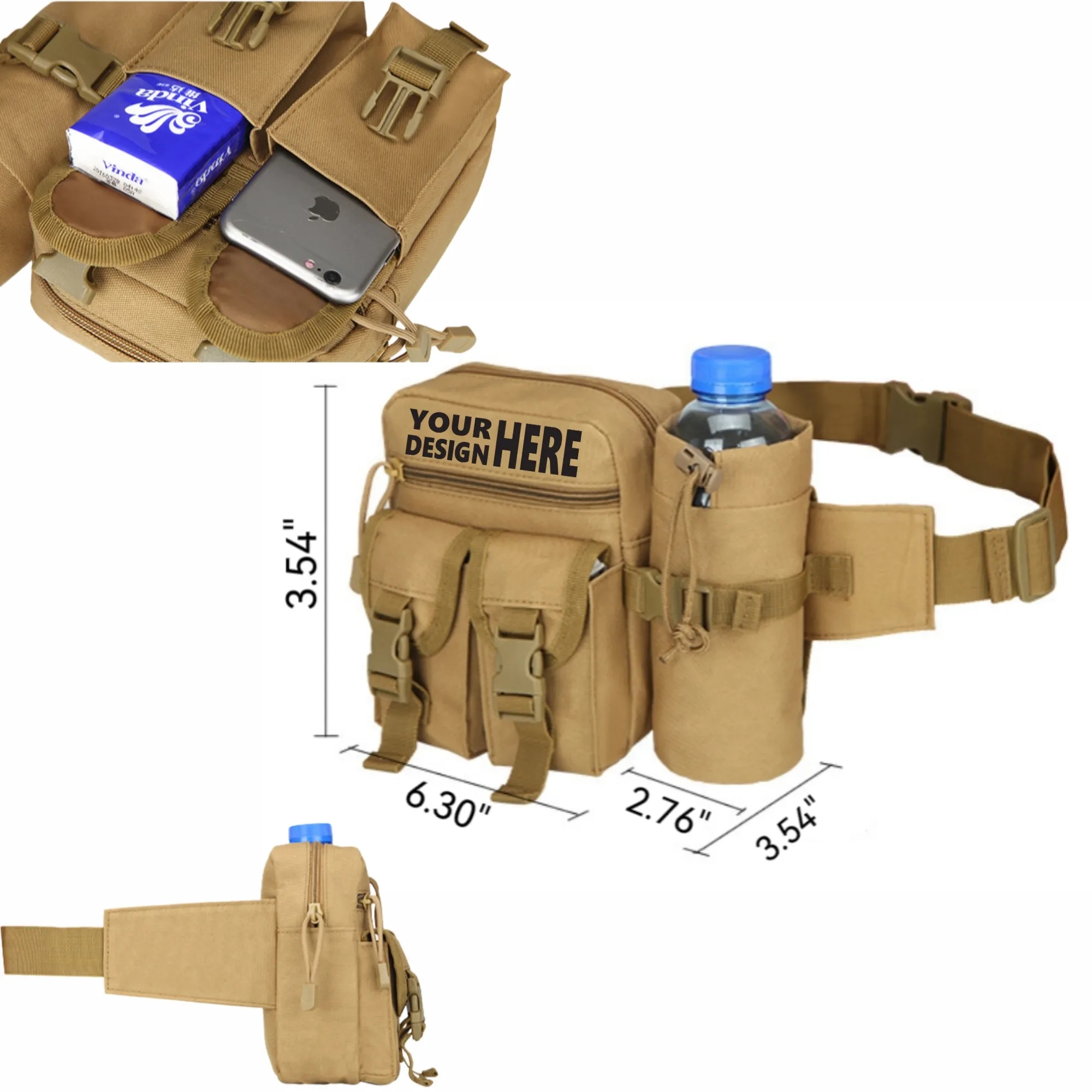 Outdoor Running Waist Bag: Tactical Water Bottle 4