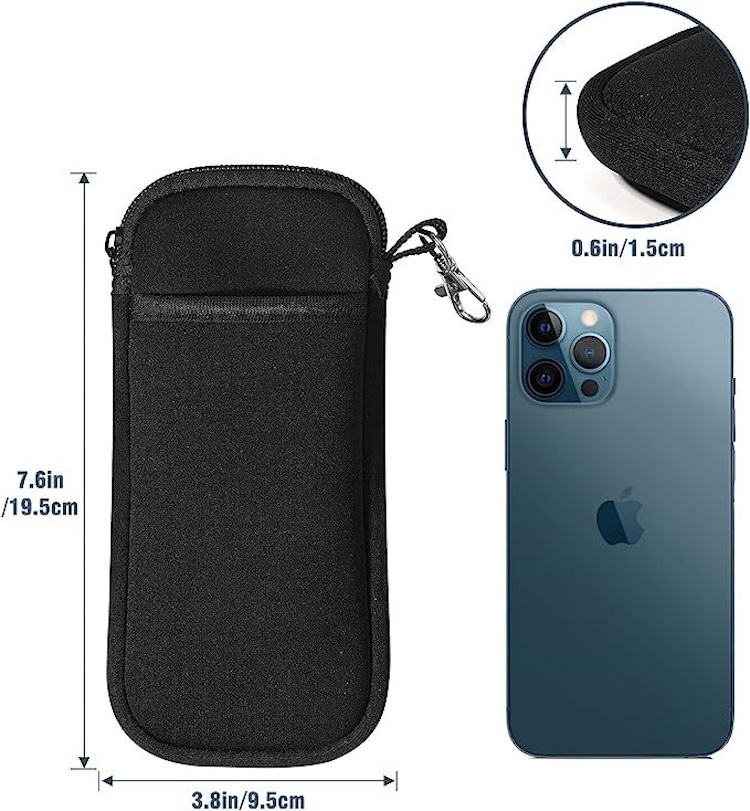 Neoprene Eyeglasses Pouch with Zipper & Carabiner Hook 8