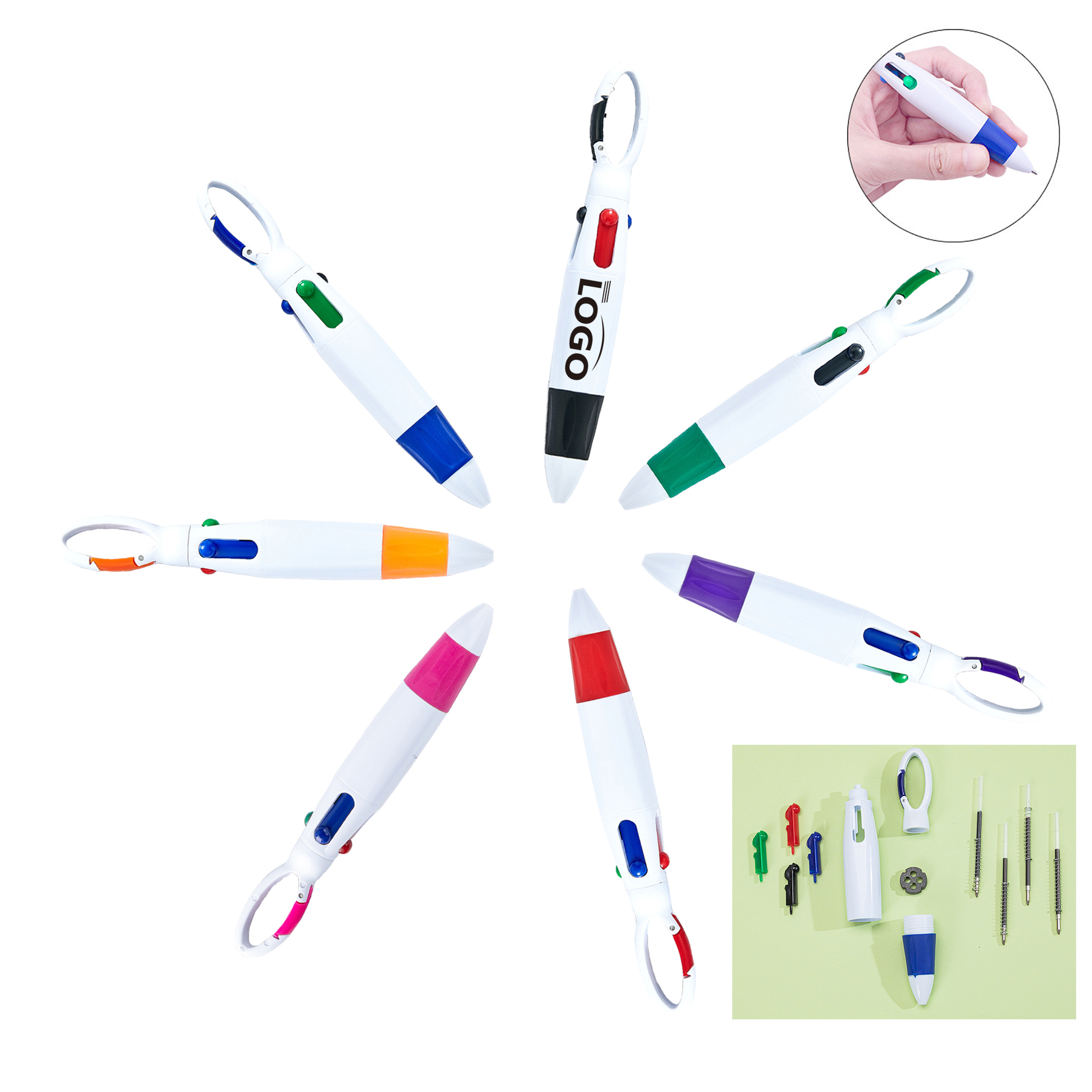 Four-Color Refill Climbing Button Ballpoint Pen 2