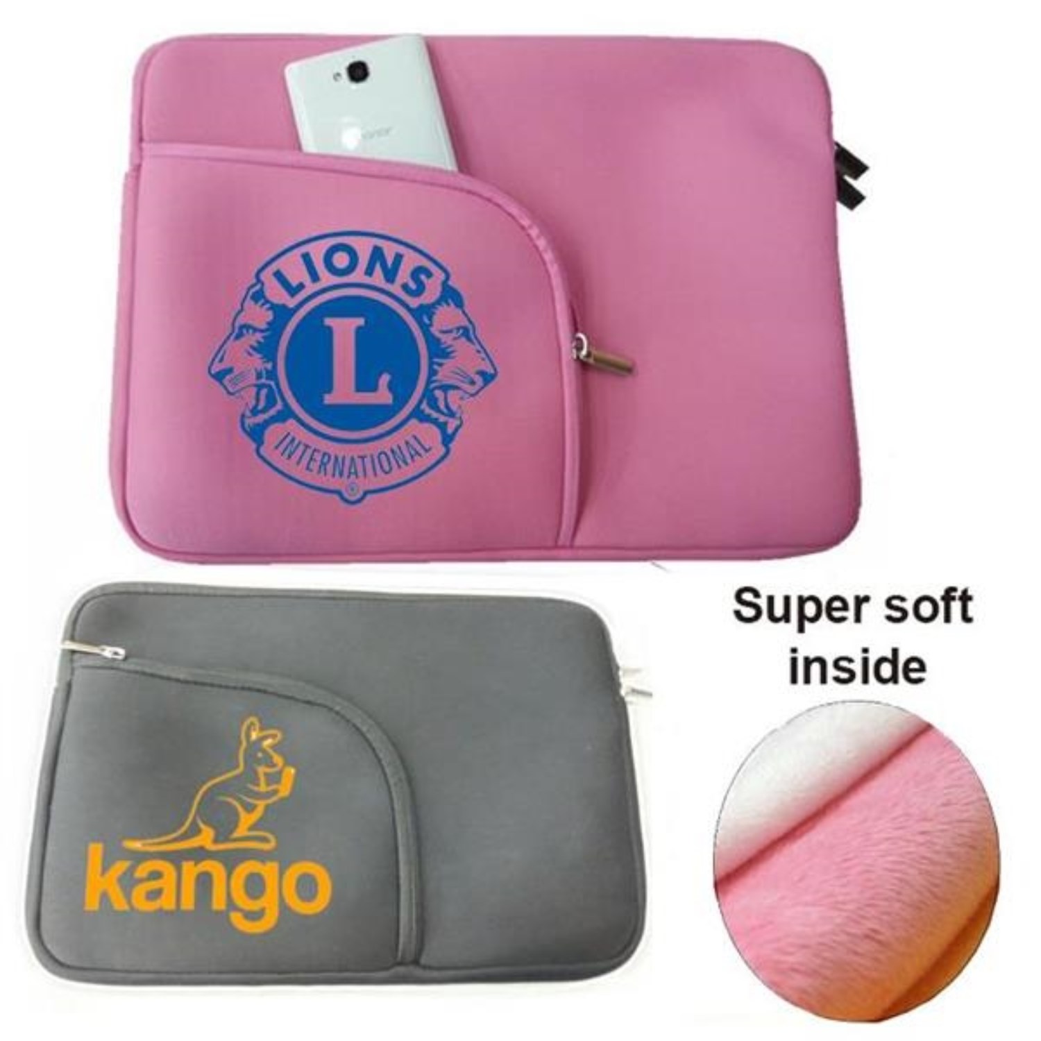 Neoprene Laptop Sleeve w/ Front Accessory Pocket with zipper 2