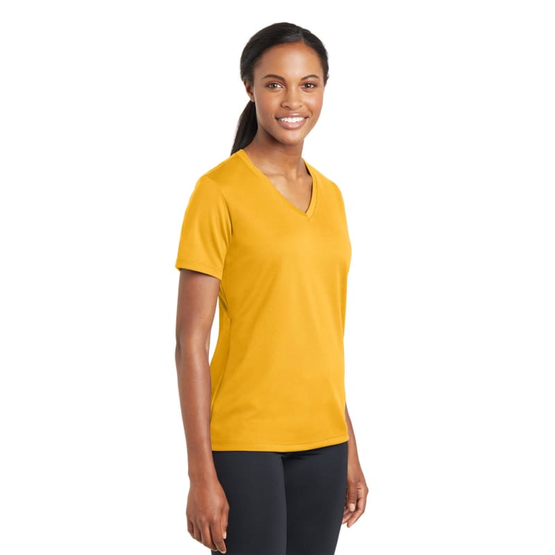 Sport-Tek Women's PosiCharge RacerMesh V-Neck Tee. 53