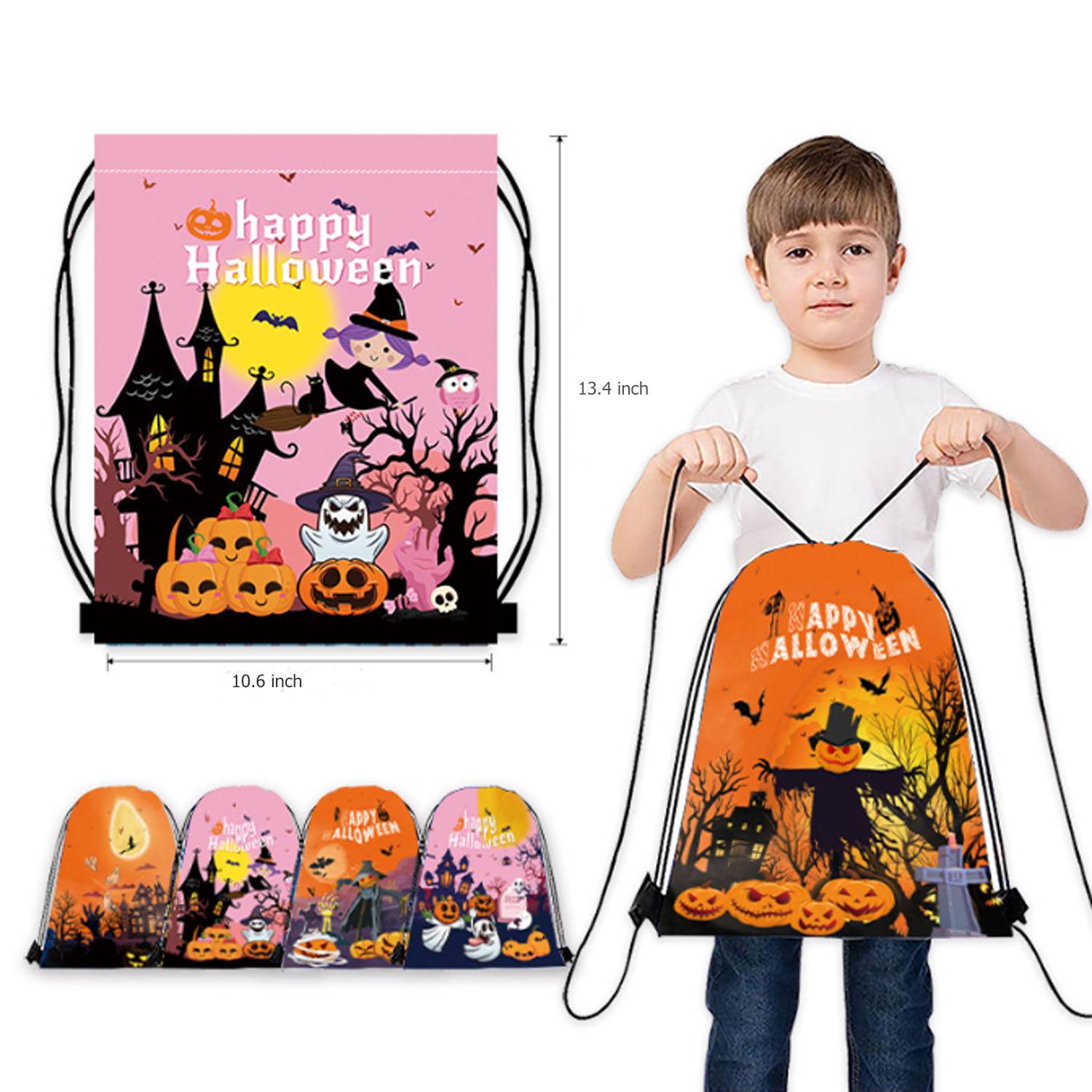 Halloween Portable Drawstring Backpack 8