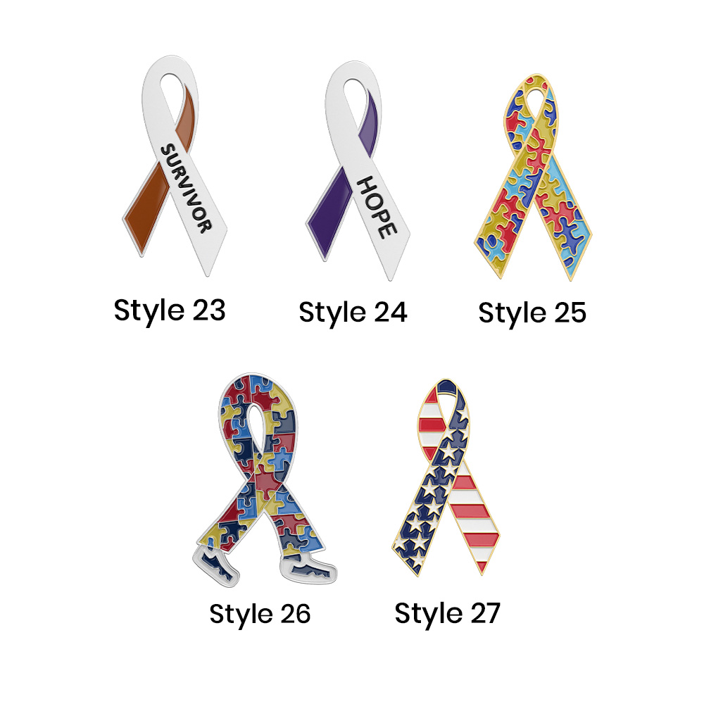 Stock Awareness Ribbon Lapel Pins 6