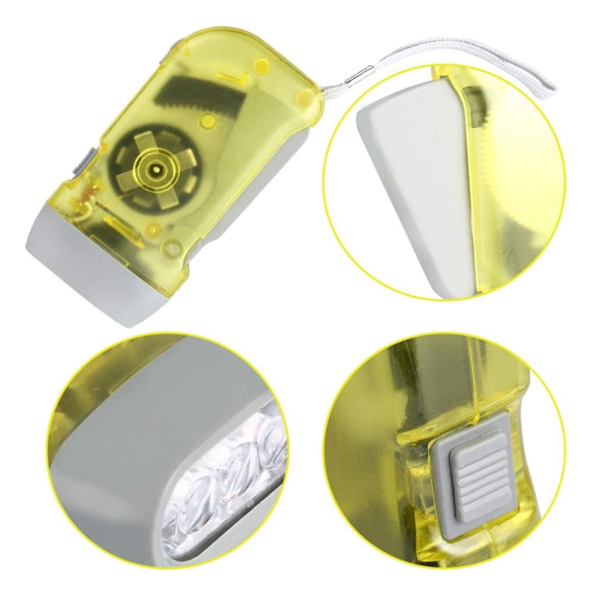 Hand Crank LED Flashlight with Dynamo Power 8