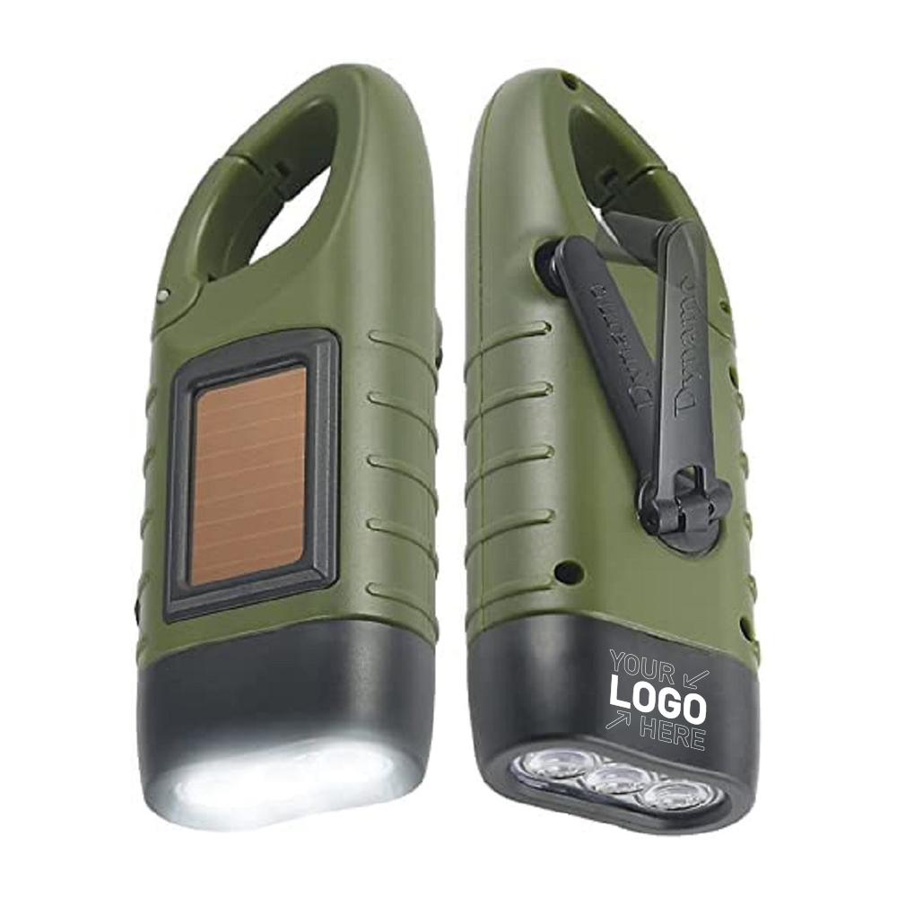 Hand Crank Solar LED Flashlight