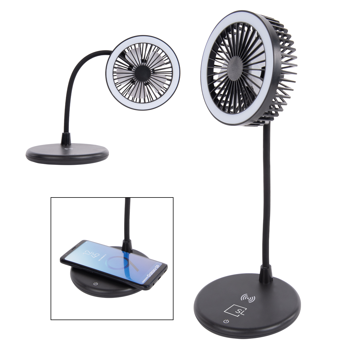 Desktop Fan With Ring Light & Wireless Charger 3