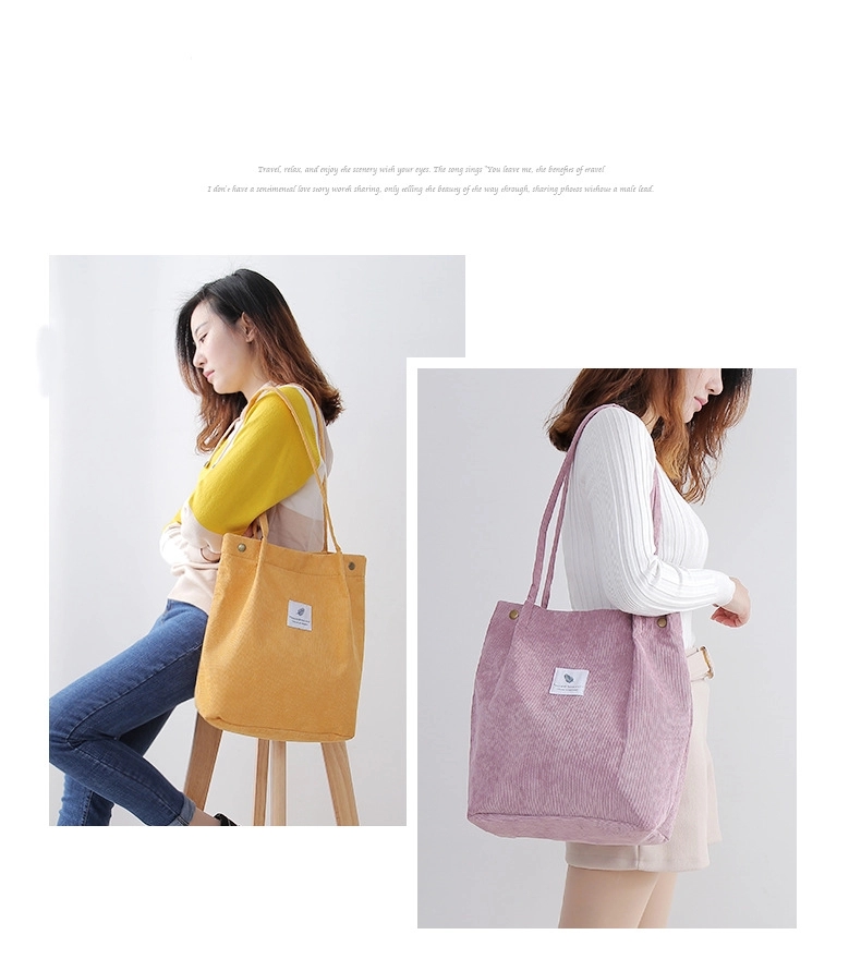 Women's Polyester Corduroy Tote Bag 3