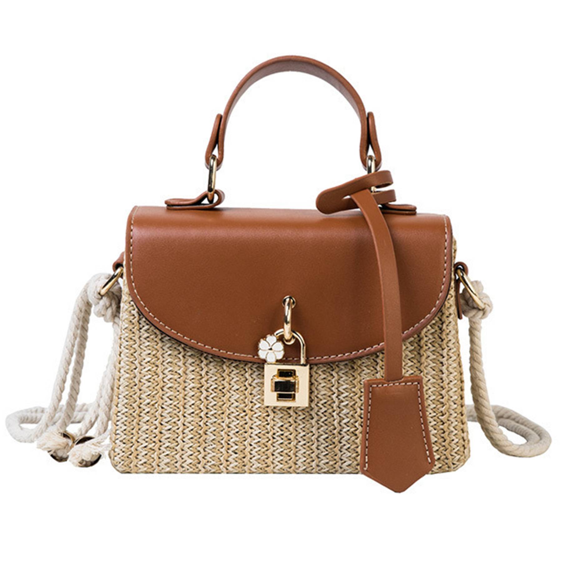 Jute/Burlap Straw Fashion Rattan Shoulder Cross-body bag 4