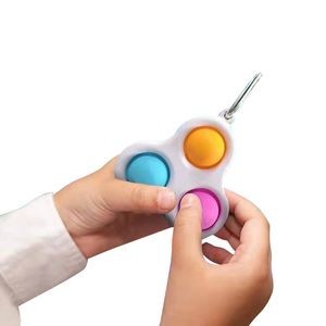 Push It Pop Fidget Sensory Keychain Toy With Carabiner 19