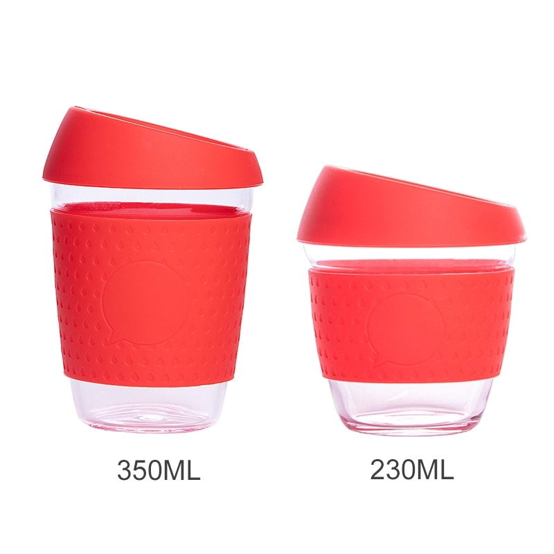 Reusable Glass Coffee Mug Travel Cup with Spill Proof Lid 5