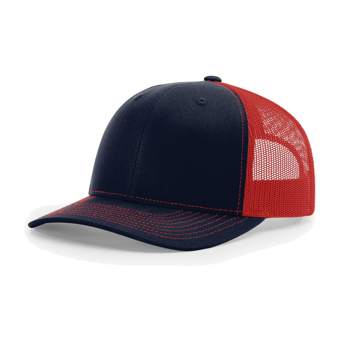Richardson 112 6-Panel Snapback Trucker Hat w/Leatherette Adhesive Patches or Embroidery 77