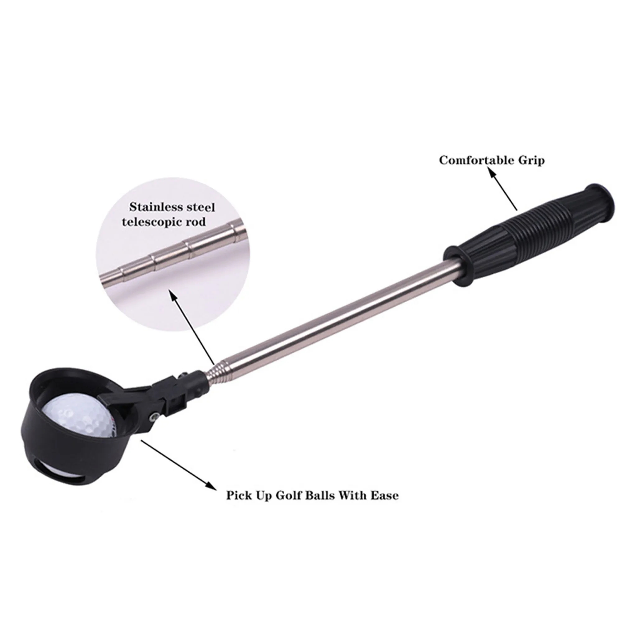 Stainless Telescopic Extendable Golf Ball Retriever 2