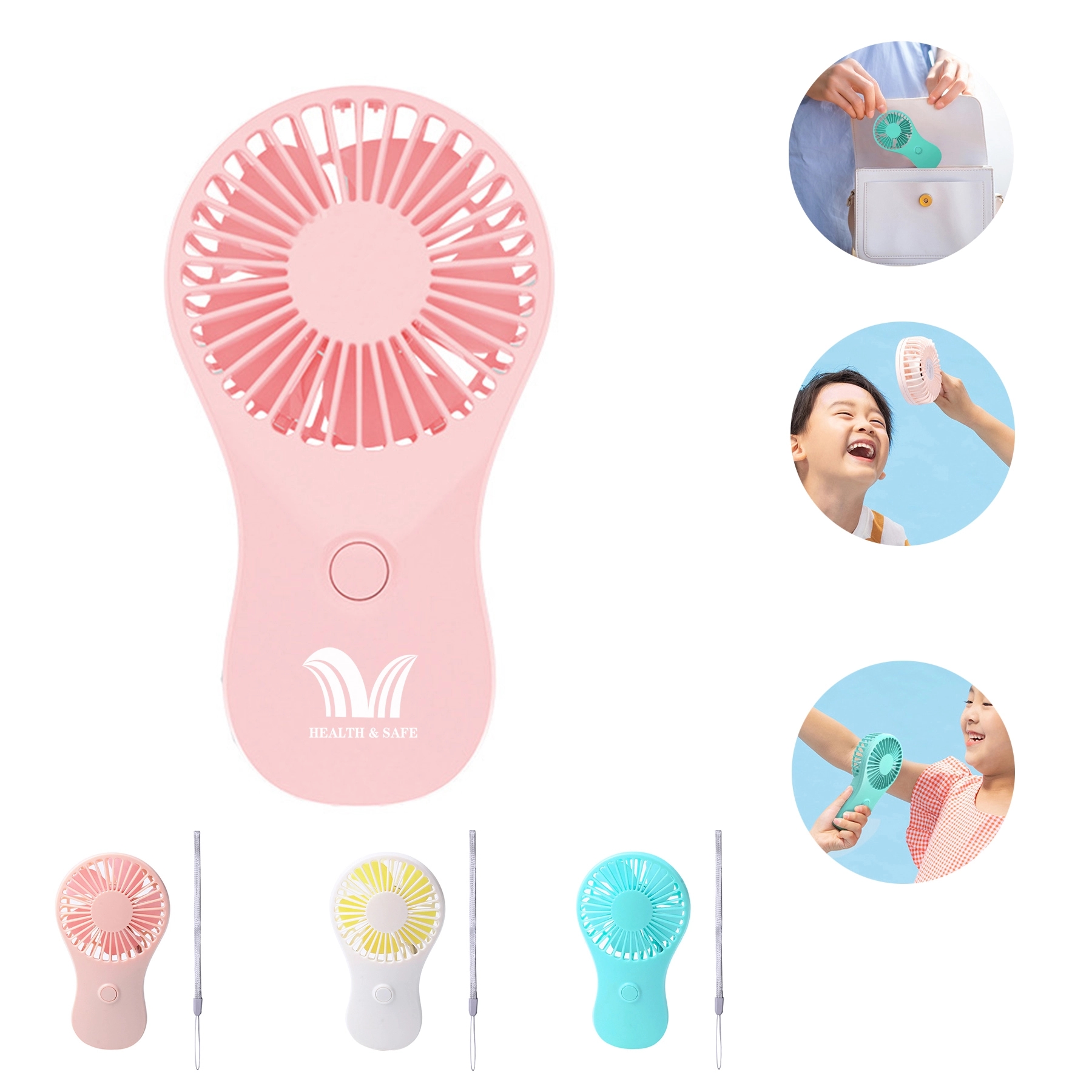 Mini Handle Portable Battery Powerful Fan 5