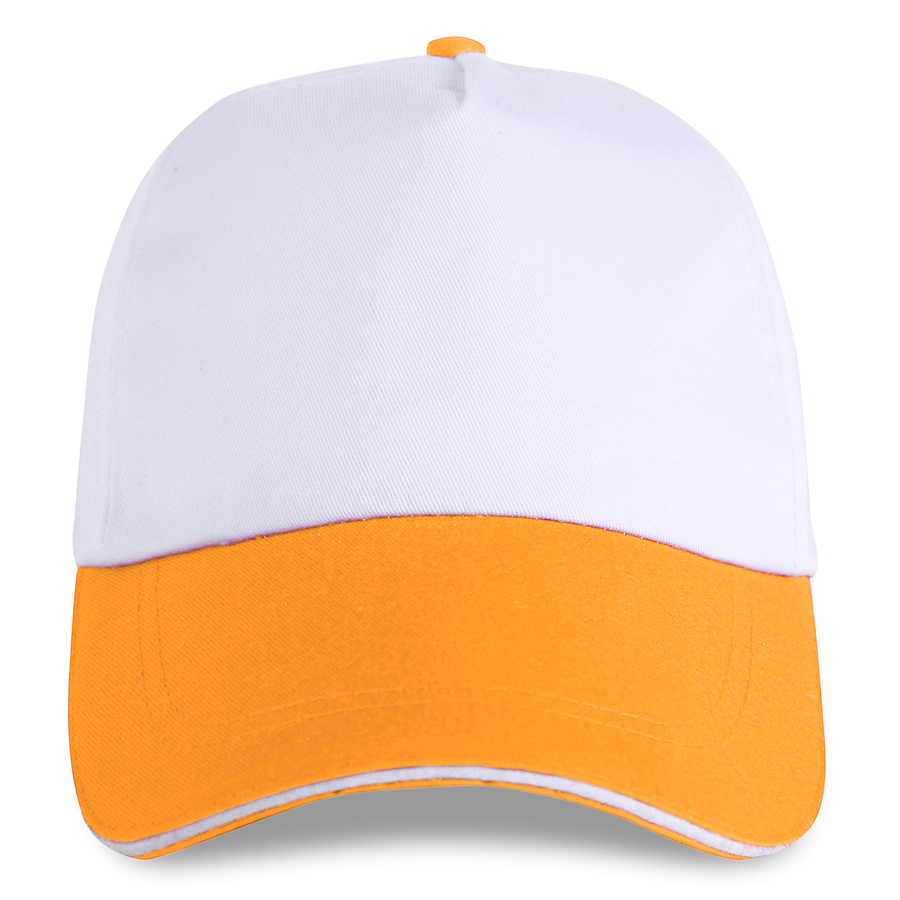 Stock 2-Tone Poly Cotton 5 Panel Cap, Hook-And-Loop Fastener 13