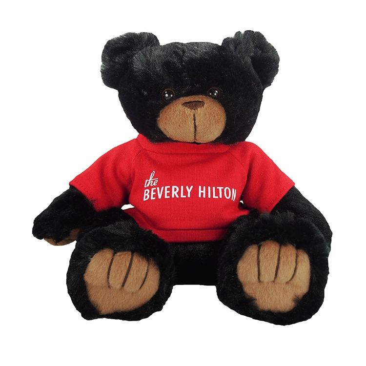 9" Black Peter Bear with T-Shirt and 1 color imprint 2