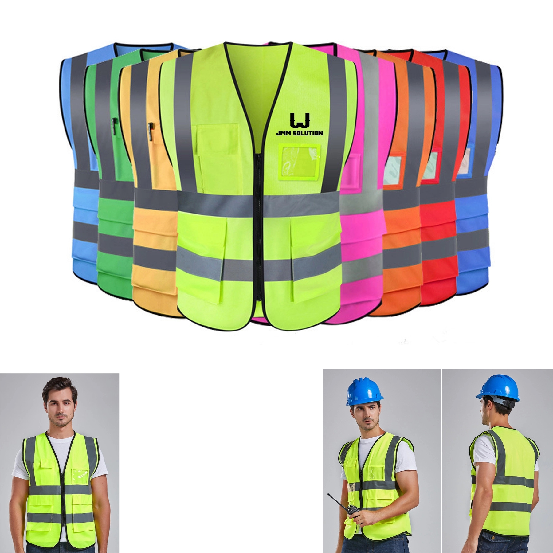 Safety Vest Reflective With Pockets And Zipper 2