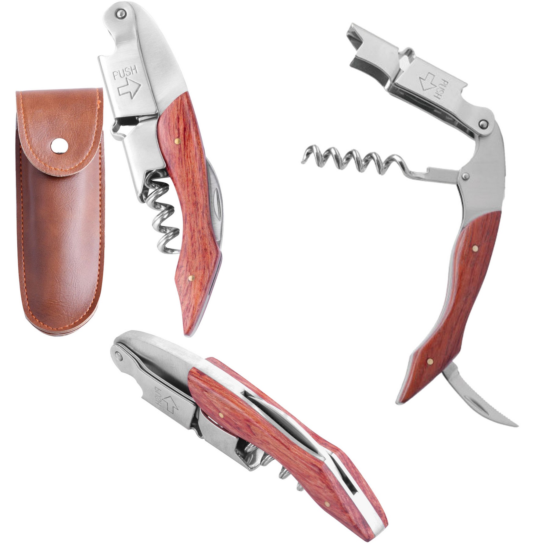 Stainless Steel Wood Handle Wine Opener 4